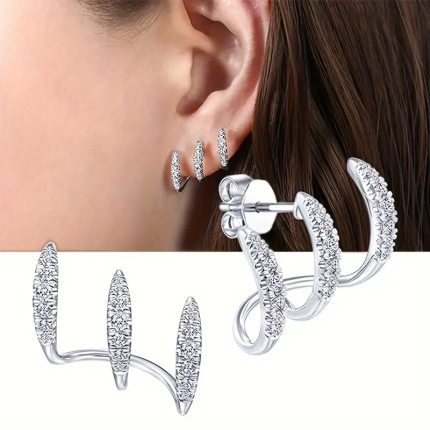 Three-Claw Prong-Set Stud Earring