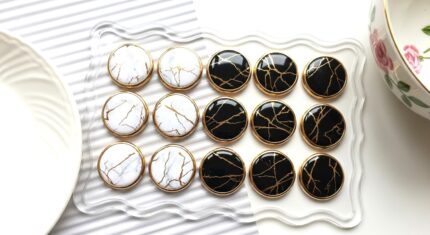 Black and White Marble Hijab Magnets(KMM-001)